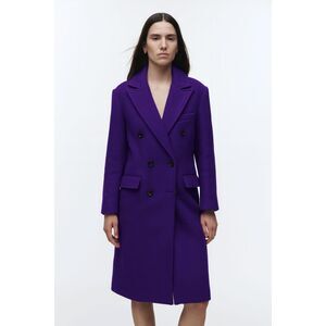 LBV Wool Blend Long Peacoat‎ Dark Purple Medium